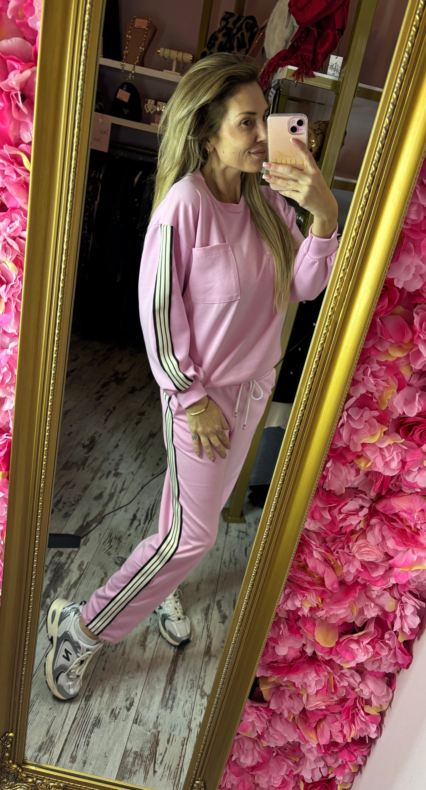 Comfy Set Stripe Roze tot maat 44