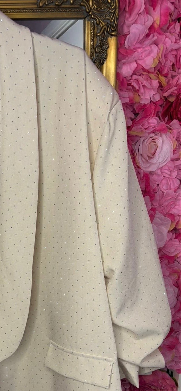 Blazer Happy Diamond XXL Beige Plus Size Maat 48 t/m 56