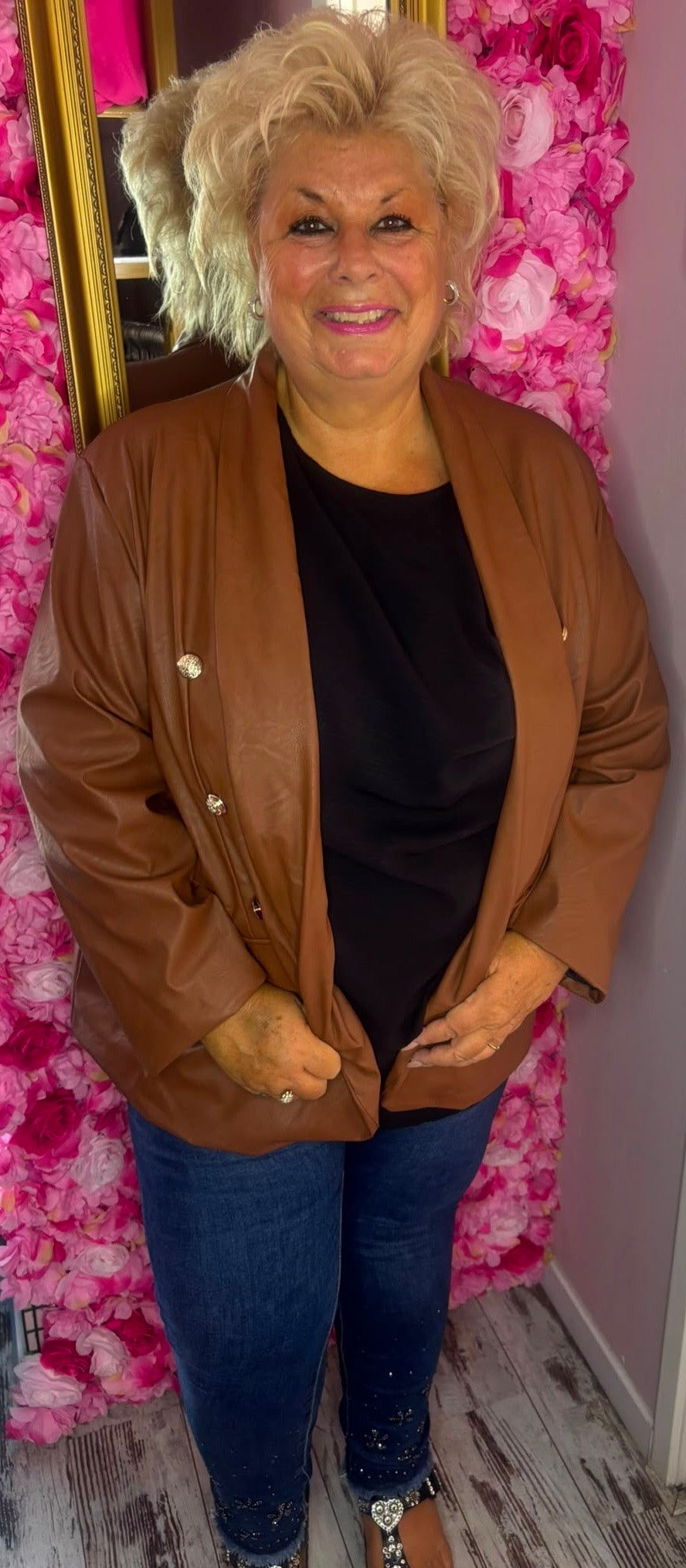 Colbert Leather Look Congac Plus size Maat 48 t/m 52-54