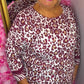 Tuniek Animal Katoen Bordeaux Plus Size Maat 46 t/m 50-52