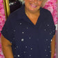 Blouse Parel Donker Blauw Plus Size Maat 48 t/m 54