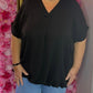 Blouse Ballon Sum Zwart Plus Size maat 48 t/m 54