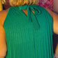 Lange Jurk Plisse Shine Groen Plus Size 44 t/m 52-54