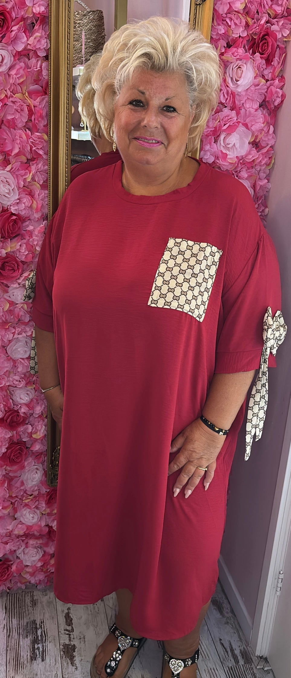 Jurk Bliss Flucc Rood Plus Size Maat 48 t/m 54-56