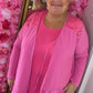 Lange Blouse kant Plus Size Fuchsia Maat 48 t/m 54