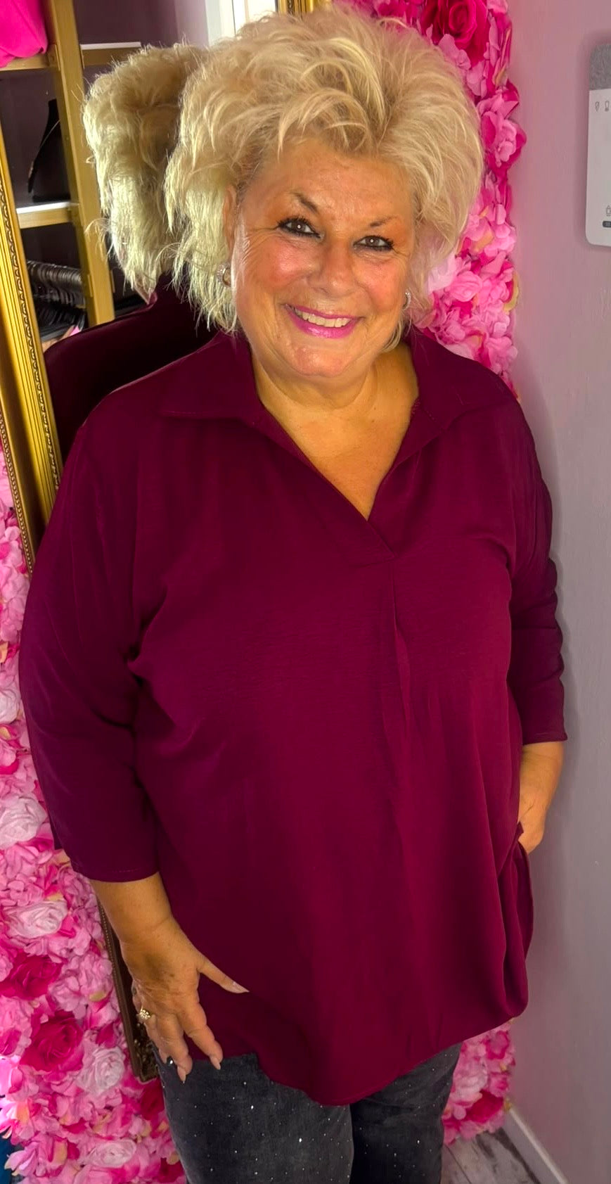 Tuniek All Time Bordeaux Plus Size Maat 48 t/m 54
