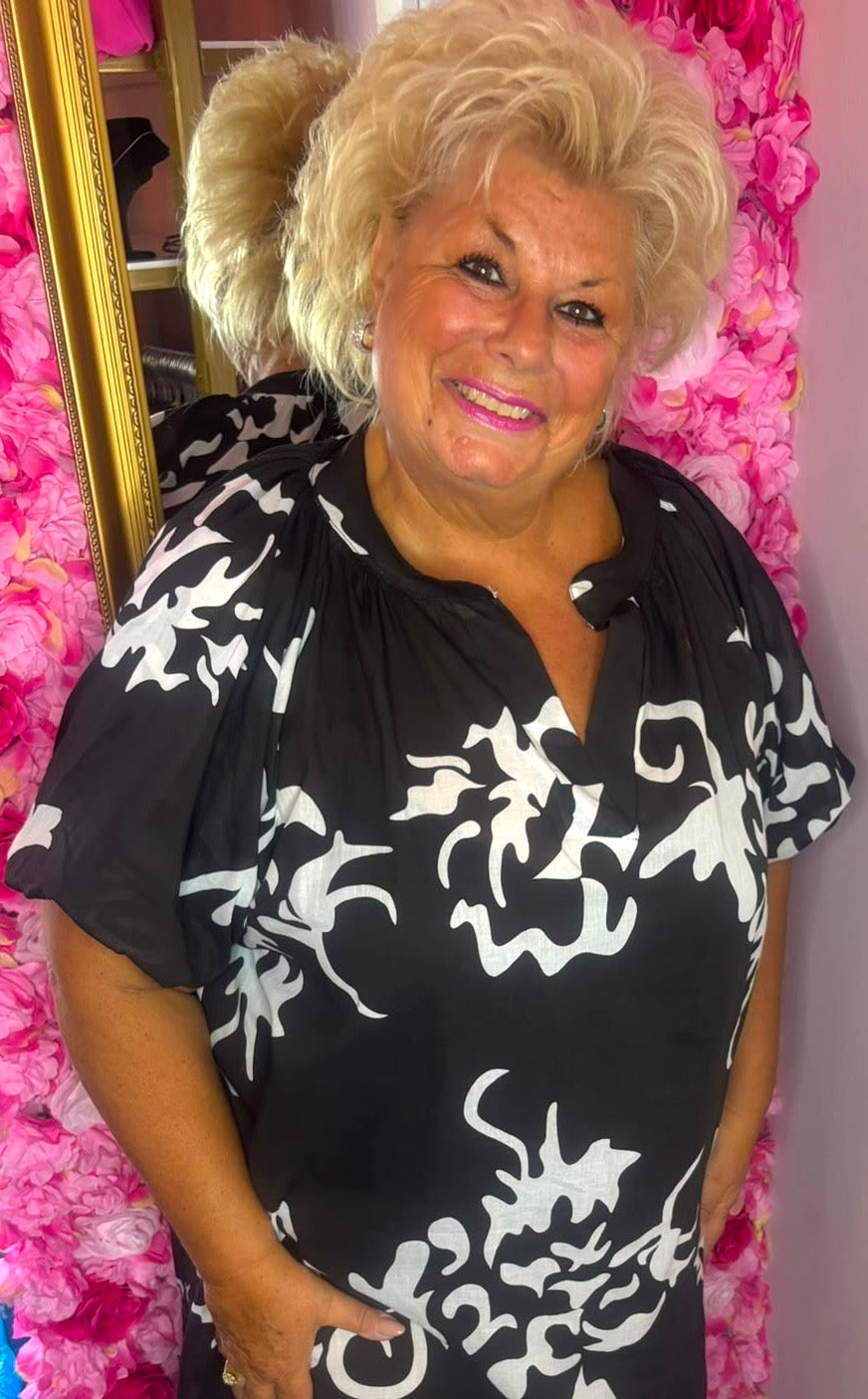 Jurk Pofmouw Chic Zwart Plus Size Maat 48 t/m 54