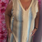 Lange Jurk Beauty Shine Blauw Plus Size maat 48 t/m 54-56