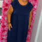Jurk Parel Donker Blauw Plus Size Maat 48 t/m 54-56