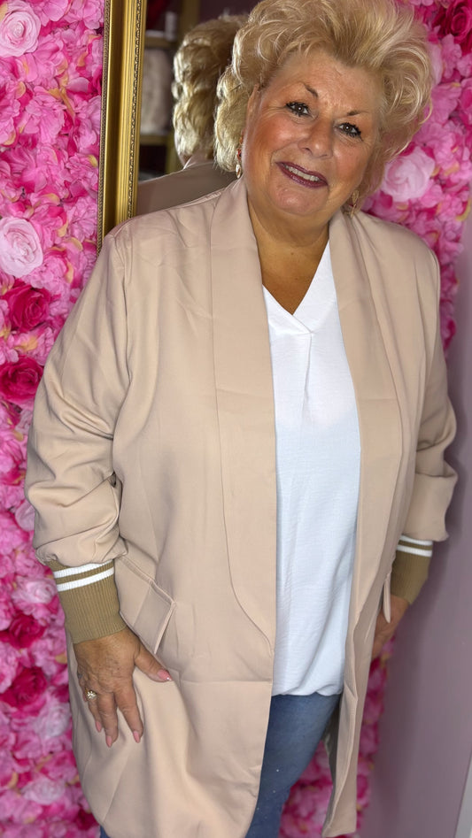 Blazer Cool Beige Plus Size Maat 48 t/m 56