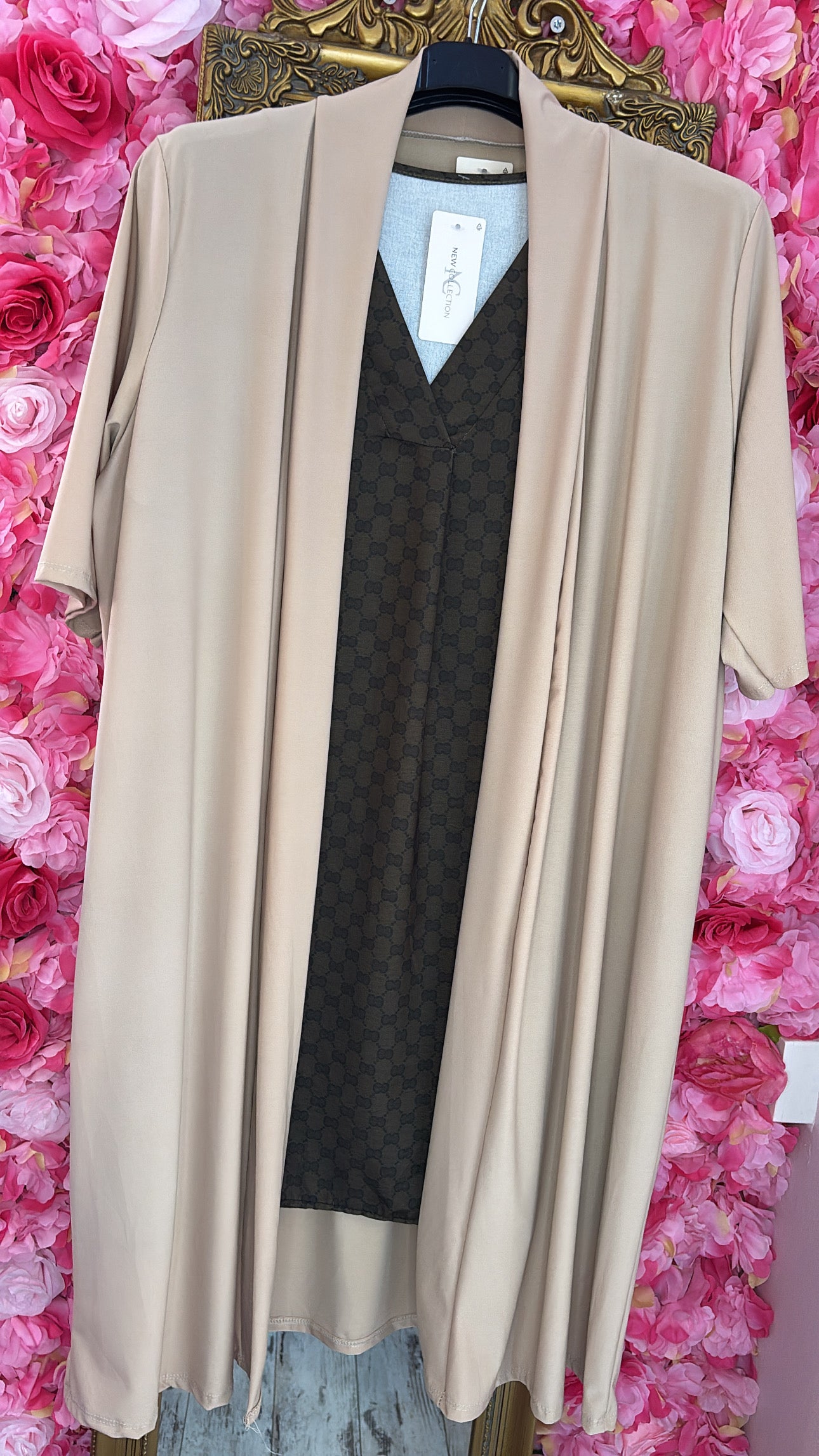 Vest Korte Mouw Travel Beige  Plus size Maat 48 t/m 56