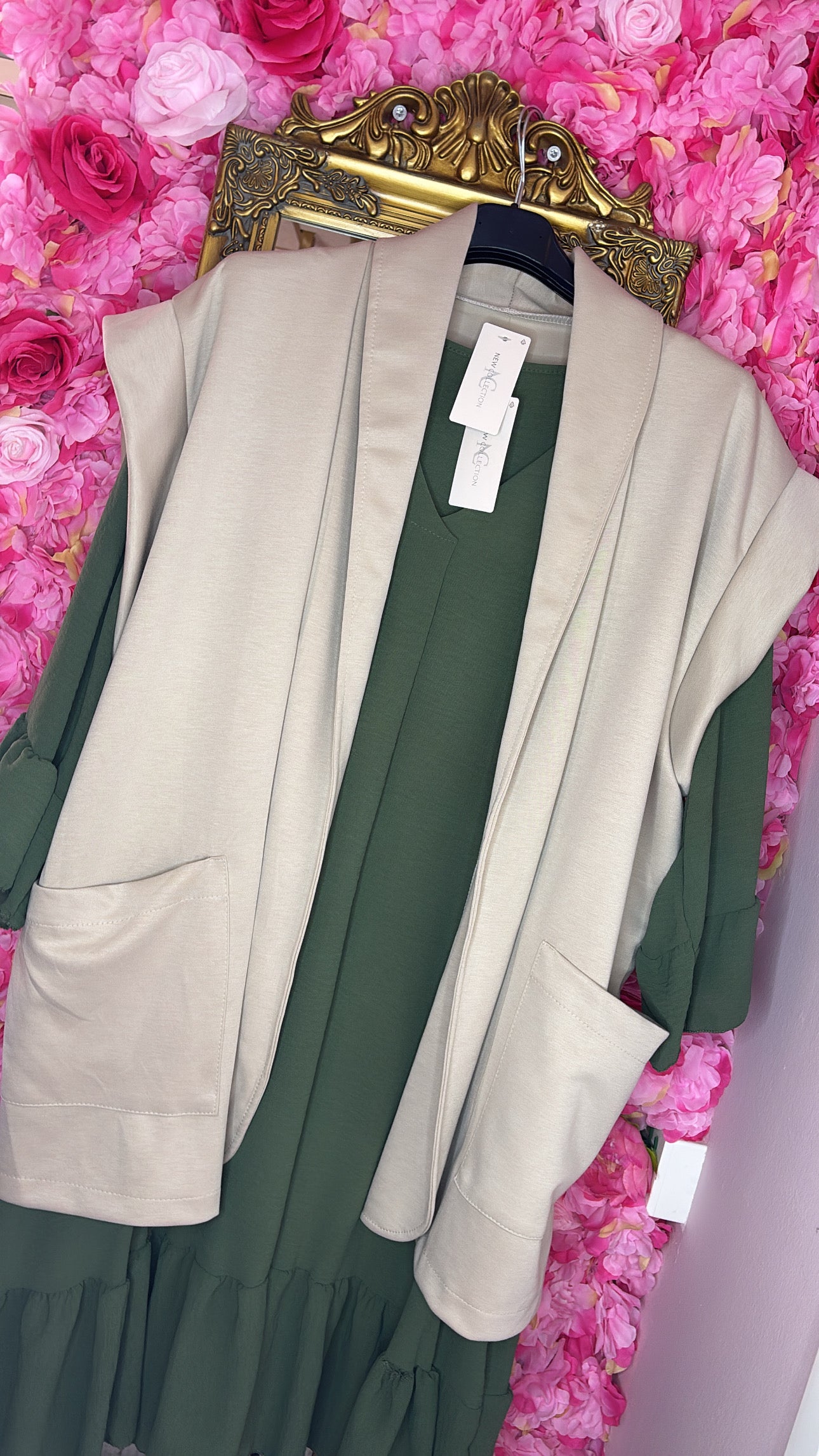 Gilet Daily Beige Plus Size Maat 50 t/m 58