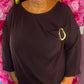 Tuniek Detail Bruin Plus Size Maat 48 t/m 54