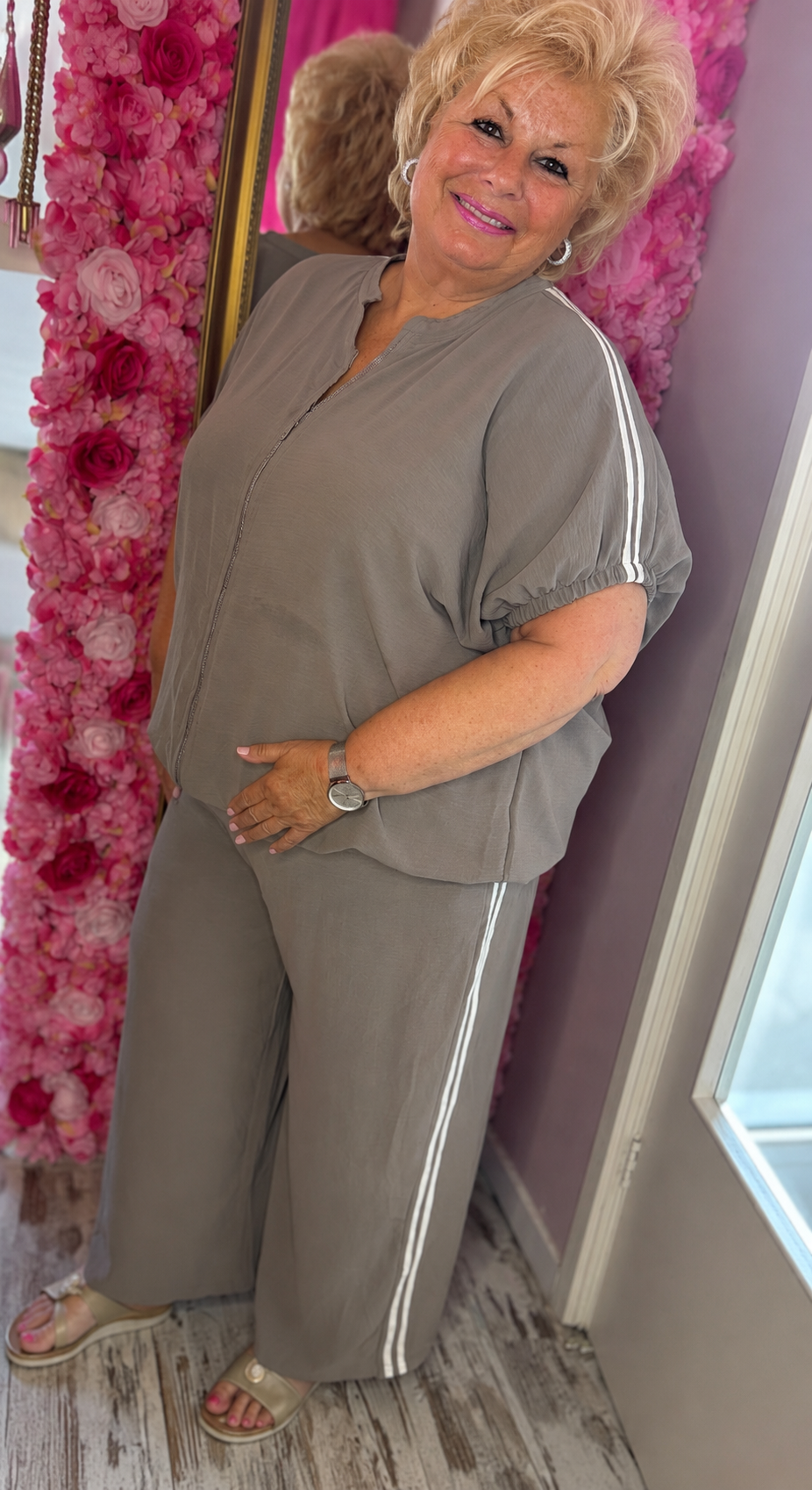 Set Sporty Taupe Plus Size maat 48 t/m 54