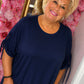T-shirt Lovely Donker Blauw Plus Size Maat 48 t/m 54