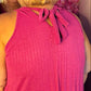Lange Jurk Plisse Shine Fuchsia Plus Size 44 t/m 52-54