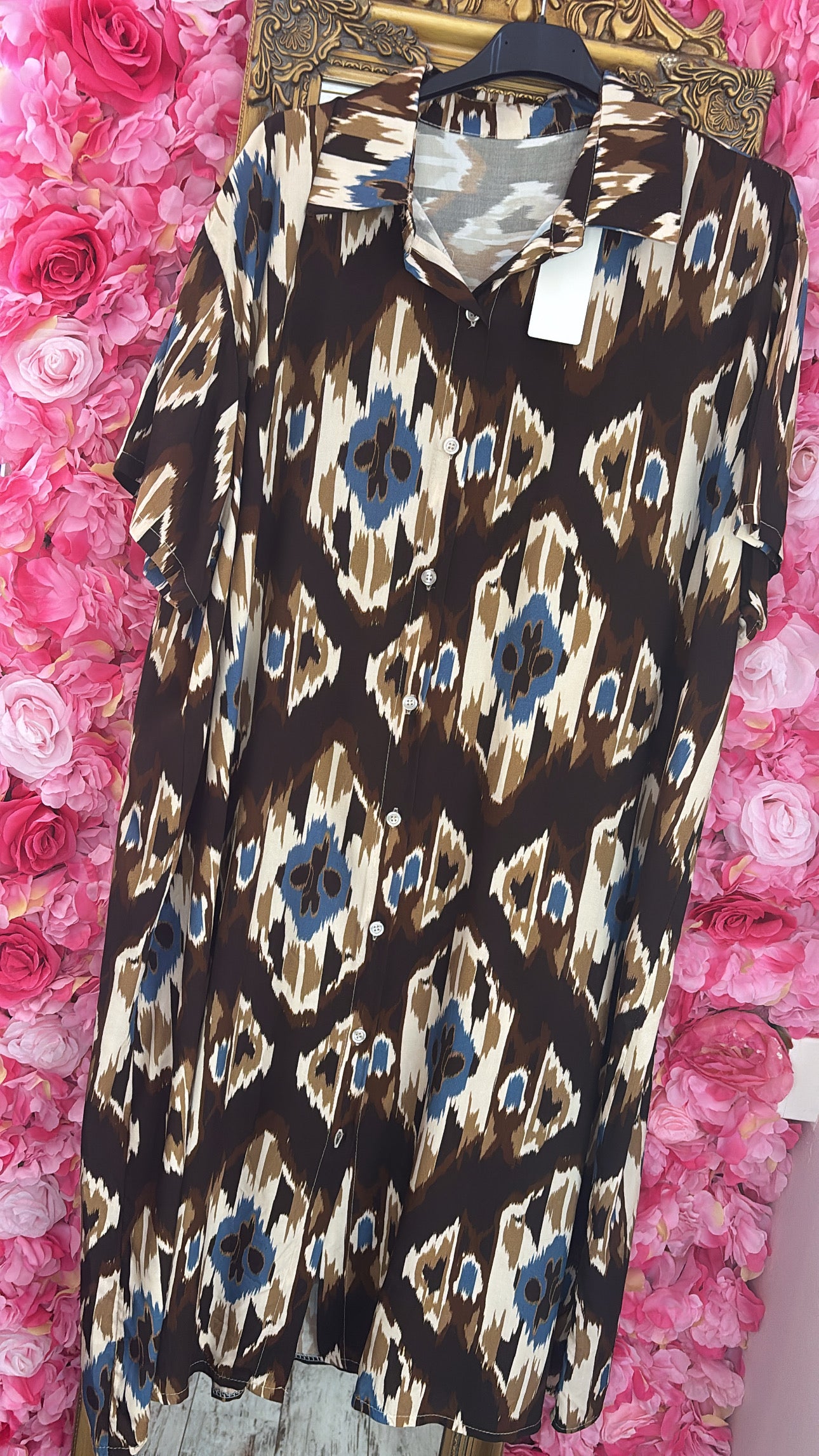 Jurk Didi Viscose Bruin Plus Size Maat 44 t/m 50-52