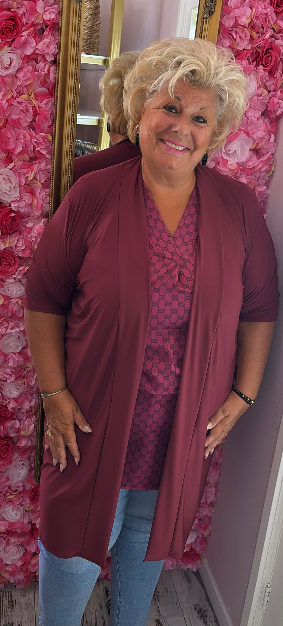 Top Flucc Bordeaux Plus Size Maat 44 t/m 50-52