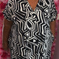 Jurk Autum Zwart-Wit Plus Size 48 t/m 54-56