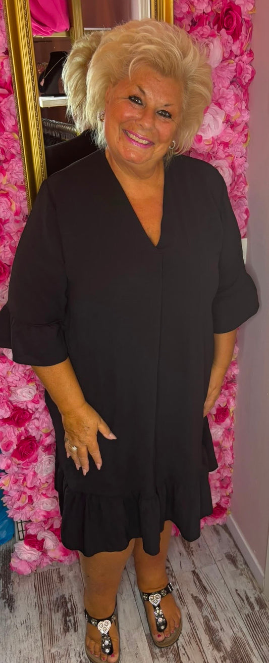 Jurk Now Zwart Plus Size Maat 46 t/m 52