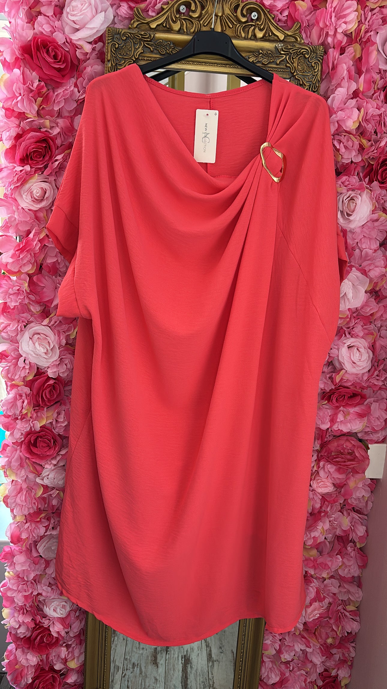 Jurk Silvie Koraal Plus Size 50 t/m 56-58
