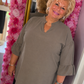Blouse Mia Taupe Plus Size maat 48 t/m 54-56