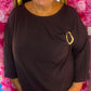 Tuniek Detail Bruin Plus Size Maat 48 t/m 54