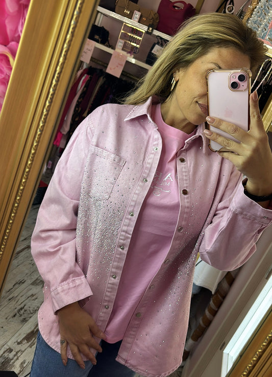 Blouse Denim Pink All Maat S t/m L