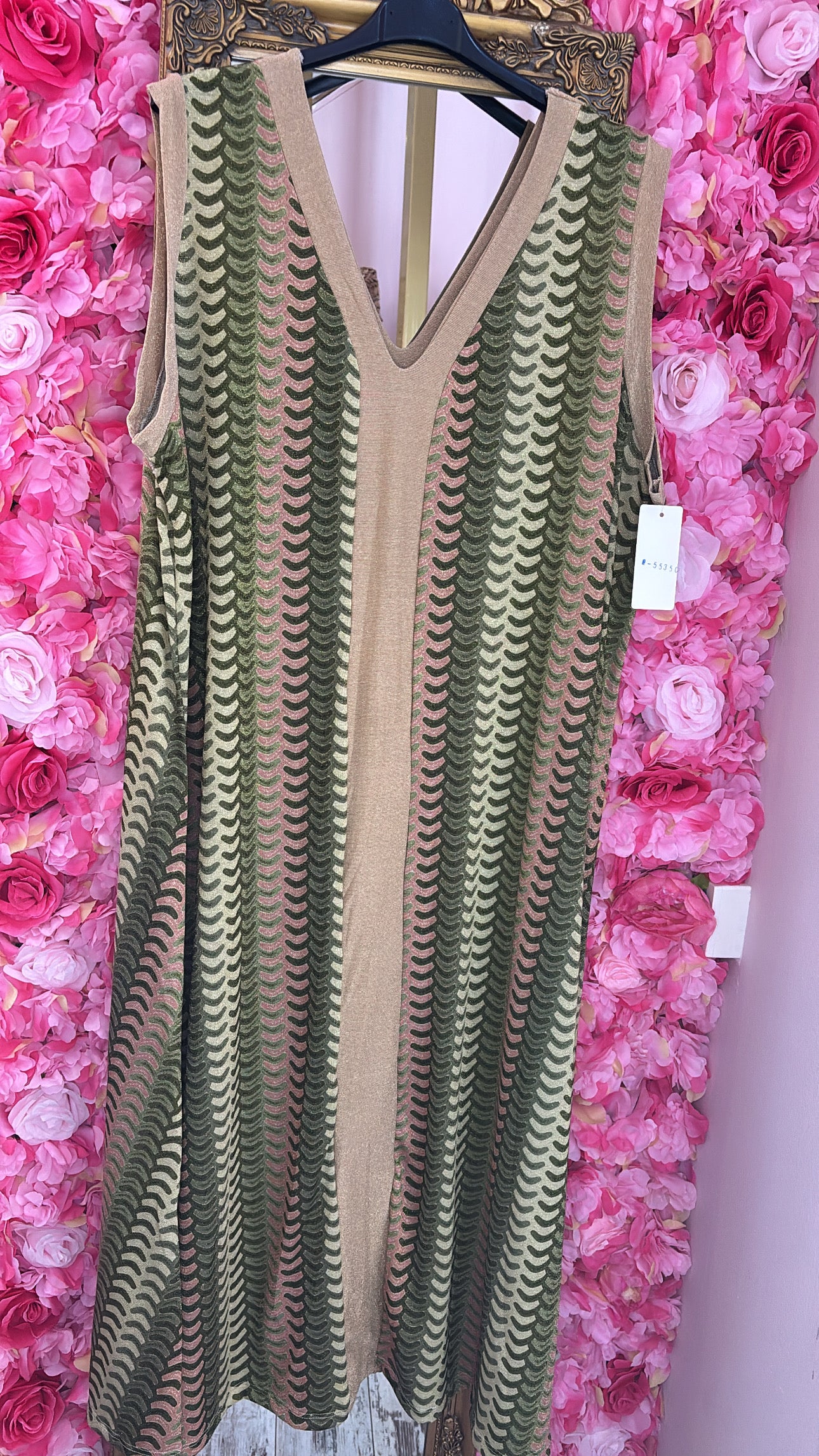 Lange Jurk Beauty Shine Groen Plus Size maat 48 t/m 54-56