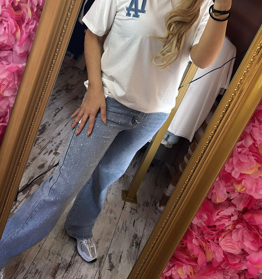 Jeans Wide Leg All Over XS t/m XL