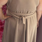 Jurk Soft Shoulder Taupe Plus Size 44 t/m 52