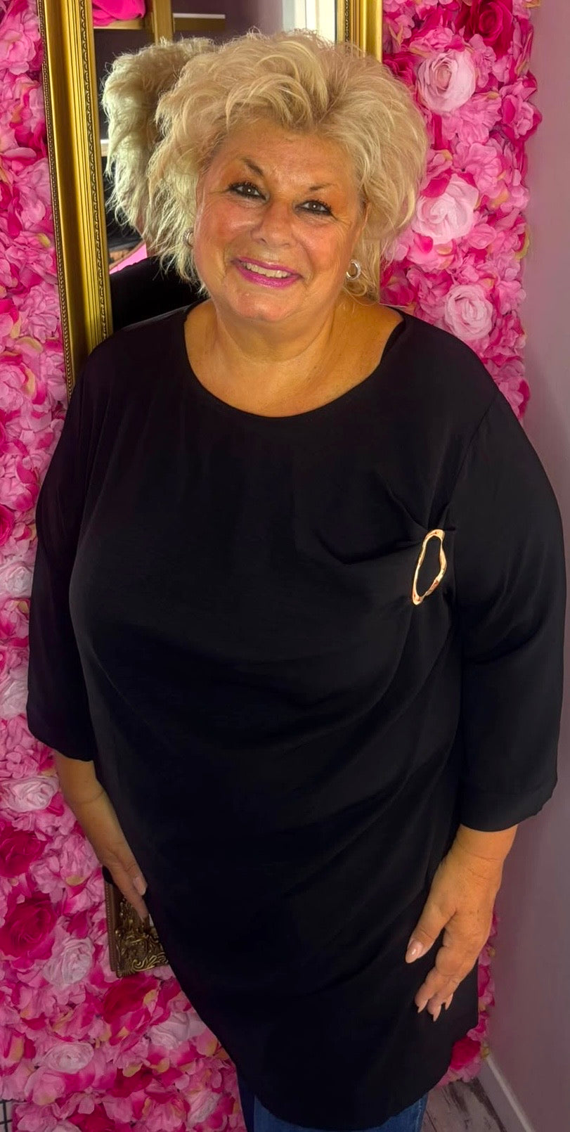 Tuniek Detail Zwart Plus Size Maat 48 t/m 54