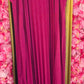 Lange Jurk Plisse Shine Fuchsia Plus Size 44 t/m 52-54