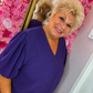 Blouse Pof Mouw Paars Plus Size maat 48 t/m 54