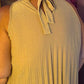 Lange Jurk Plisse Shine Gold Plus Size 44 t/m 52-54