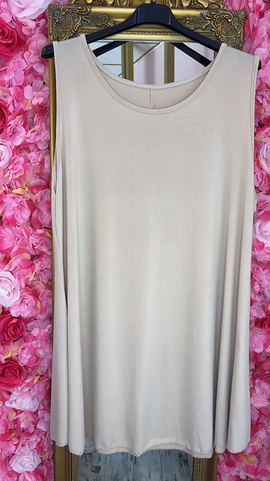 Top Travel Basic Lang Beige Plus Size Maat 46 t/m 54