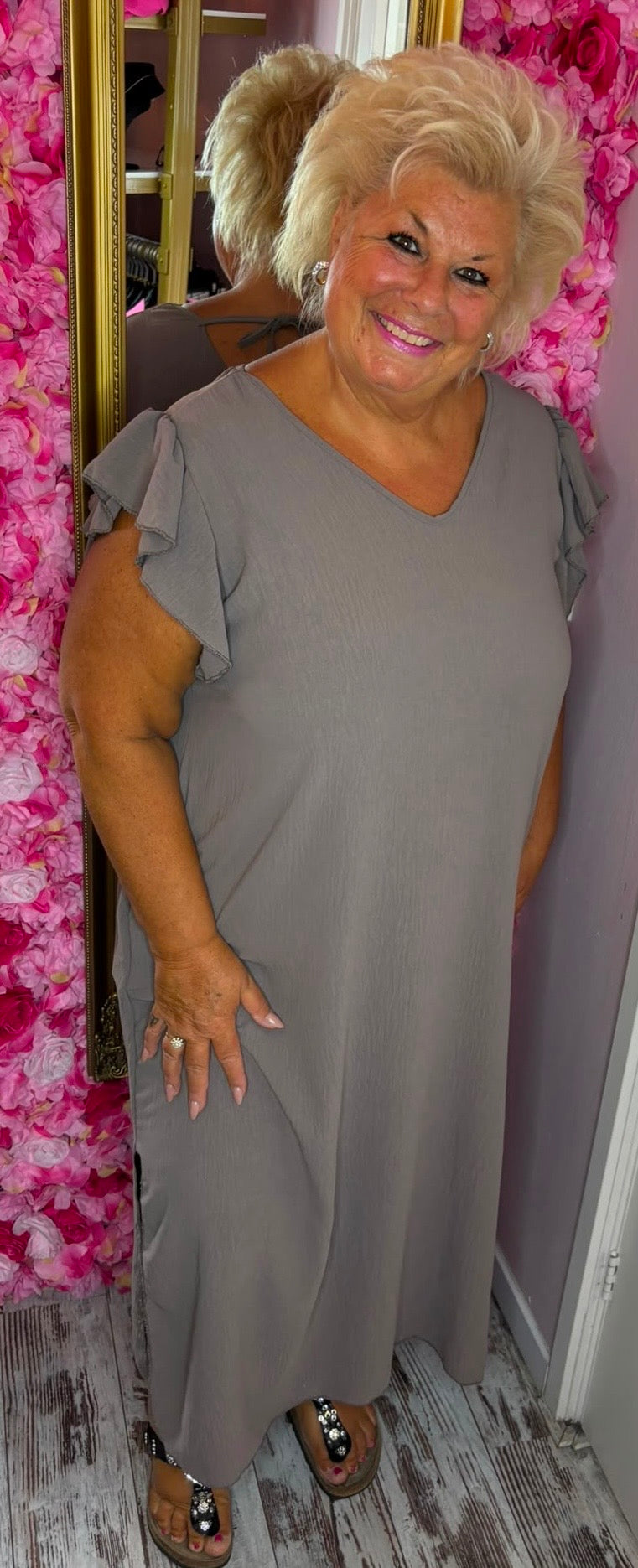 Jurk Musthave Taupe Plus Size Maat 48 t/m 52