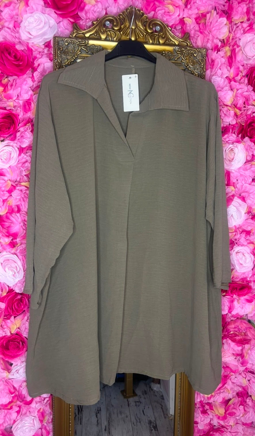 Tuniek All Time Taupe Plus Size Maat 48 t/m 54