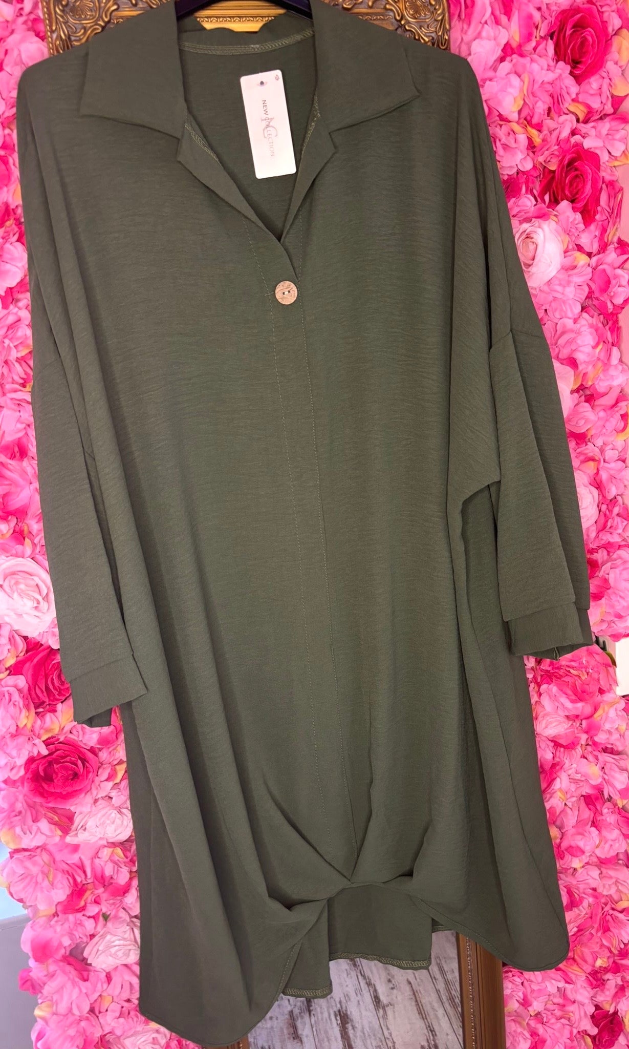 Blouse Chloe Leger Groen Plus Size maat 48 t/m 54