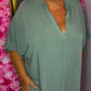 Jurk Fay Katoen Groen Plus Size Maat 50 t/m 58