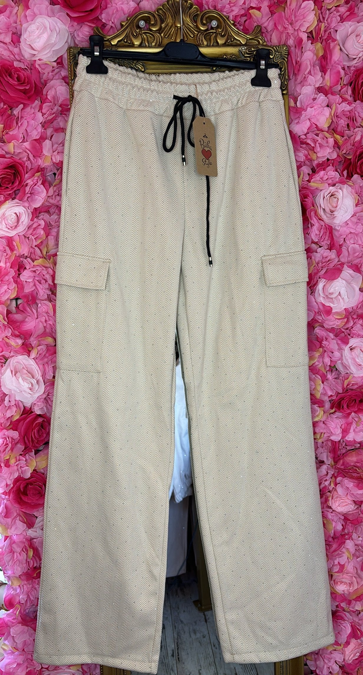 Pantalon Comfy Glam Beige t/m Maat 44