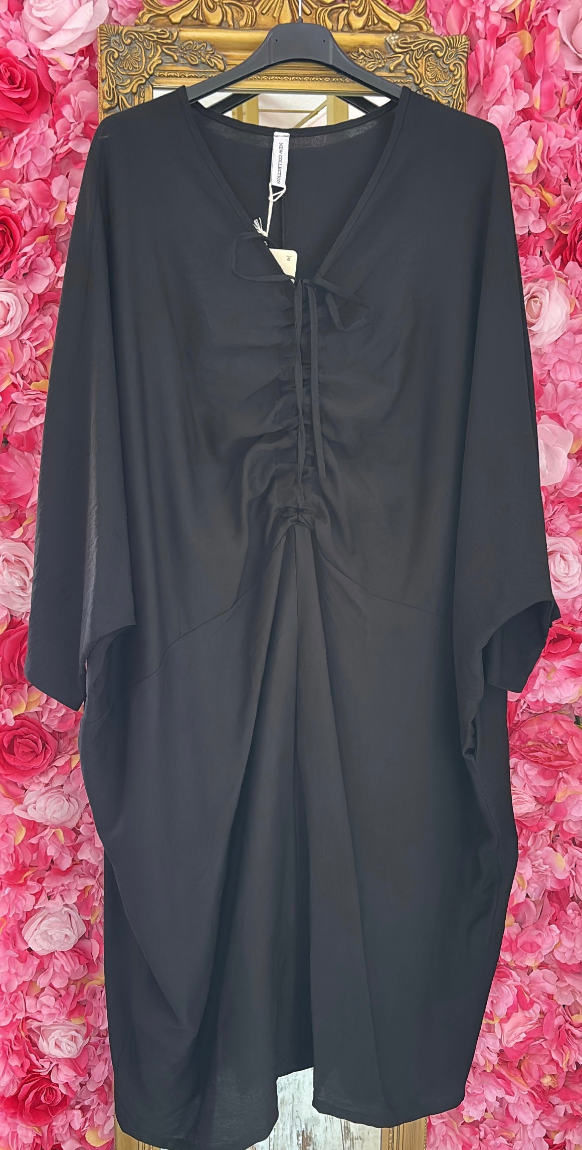 Jurk Viscosa Zwart Plus Size Maat 46 t/m 54