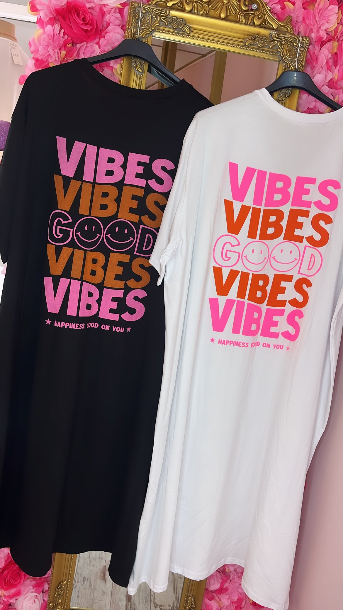 Jurk Good Vibes Wit Plus Size Maat 44 t/m 52