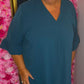 Jurk Now Petrol Blauw Plus Size Maat 46 t/m 52