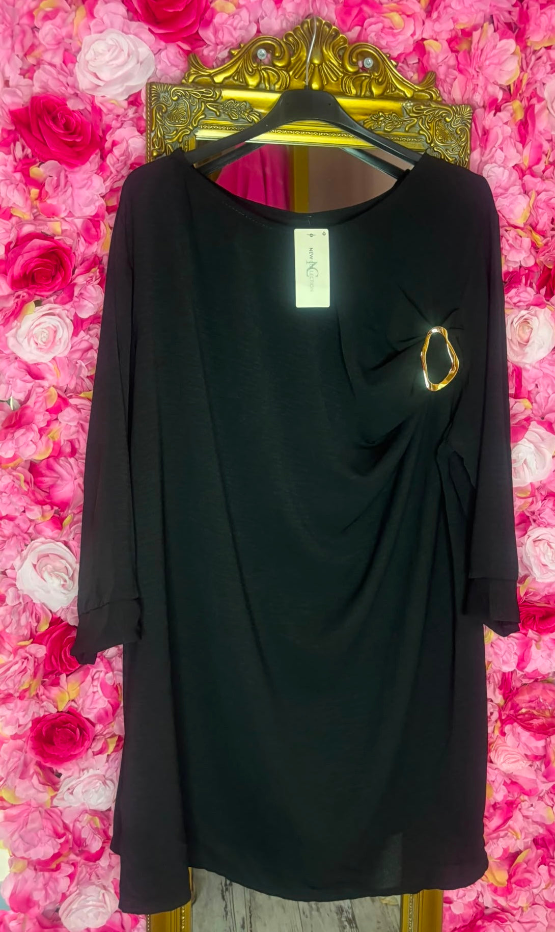 Tuniek Detail Zwart Plus Size Maat 48 t/m 54