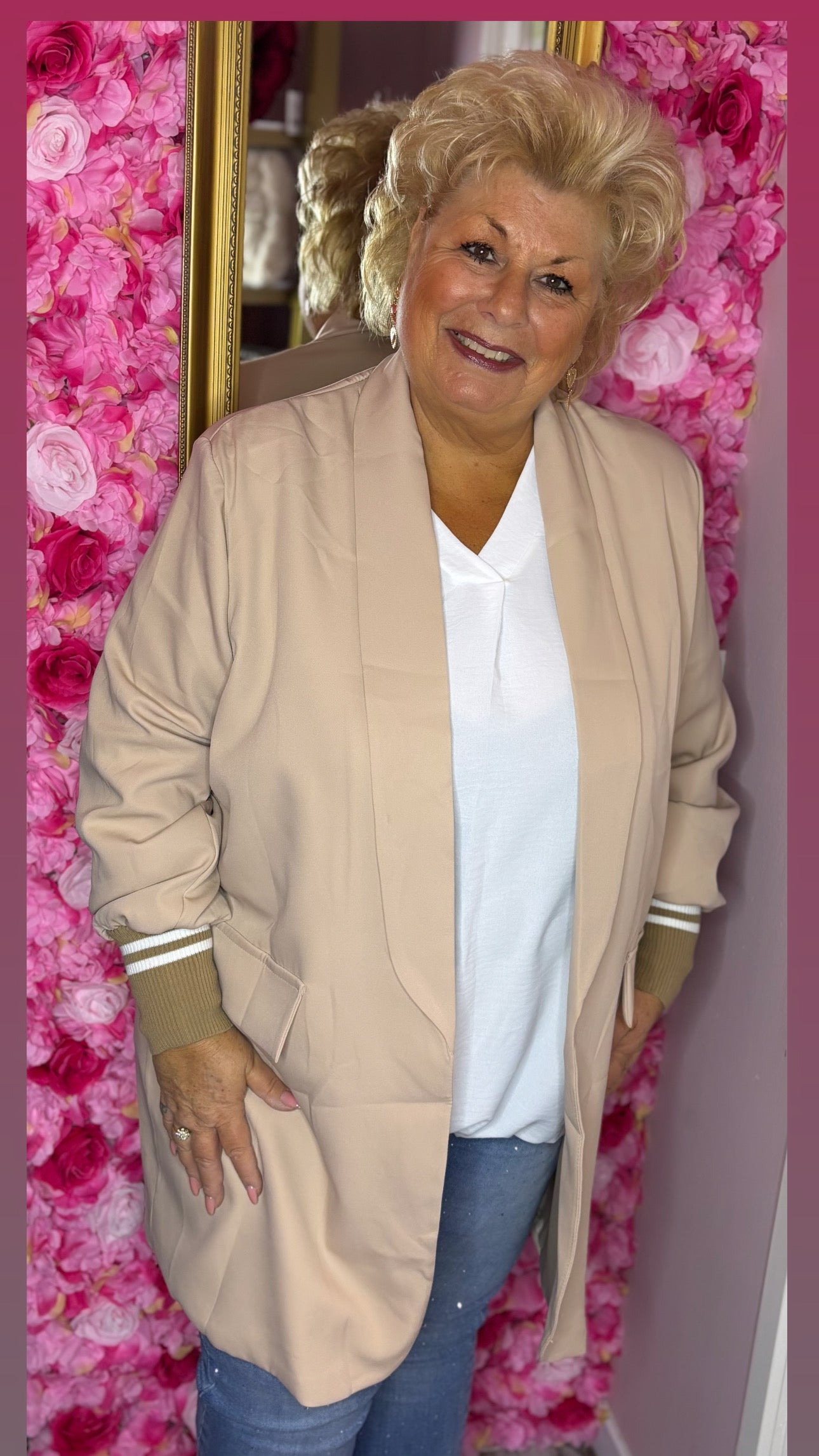 Blazer Cool Beige Plus Size Maat 48 t/m 56