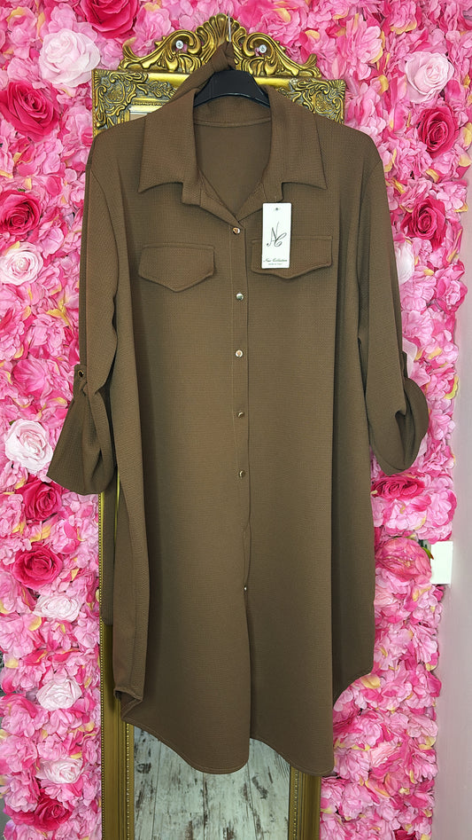 Vest Burry Bruin Plus Size Maat 46 t/m 58