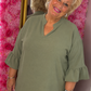 Blouse Mia Leger Groen Plus Size maat 48 t/m 54-56