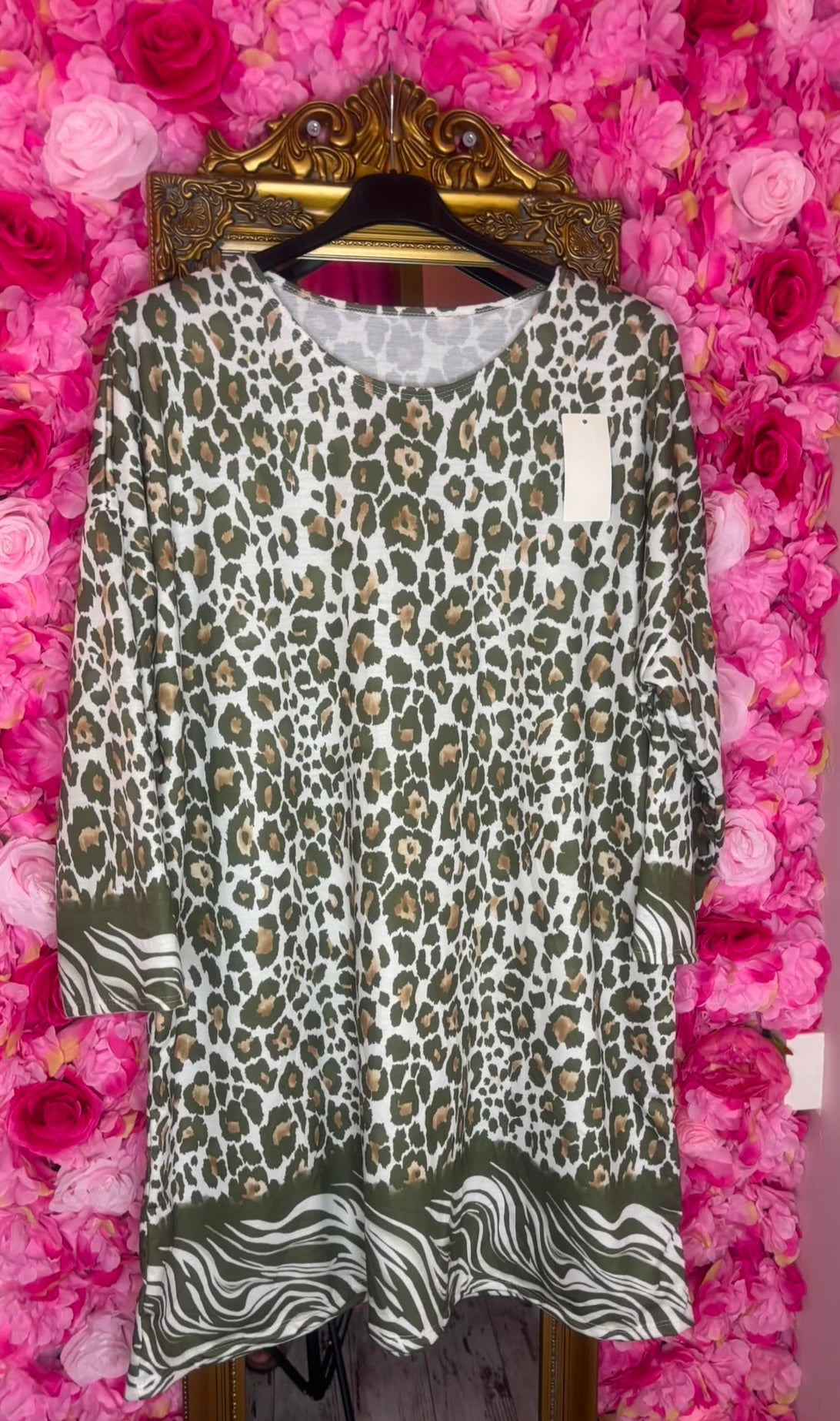Tuniek Animal Katoen Leger Groen Plus Size Maat 46 t/m 50-52