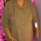 Blouse Doorknoop Camel Plus Size Maat 44 t/m 50